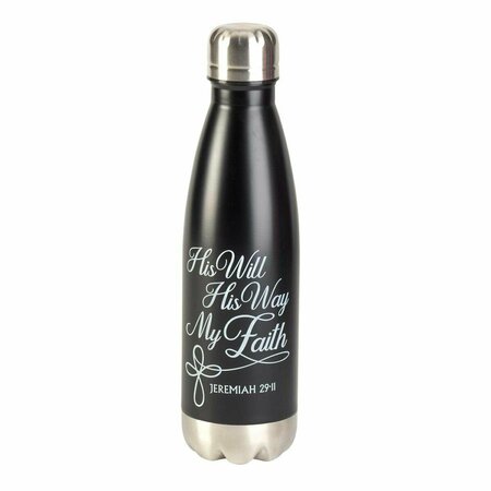 DICKSONS 17 oz His Will His Way Water Bottle, Black SSWBBLK-3